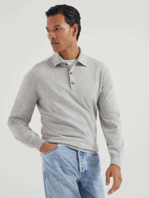 Cashmere knit polo shirt