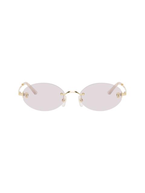 Gold Signature C Oval Rimless Sunglasses