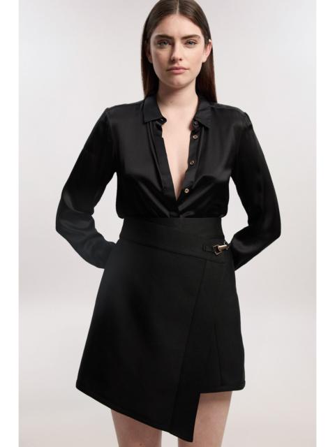 Figure Form Bandage Asymmetric Mini Skirt