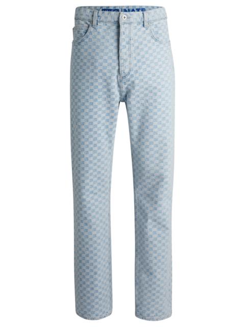 BAGGY-FIT JEANS IN CHECKERBOARD DENIM