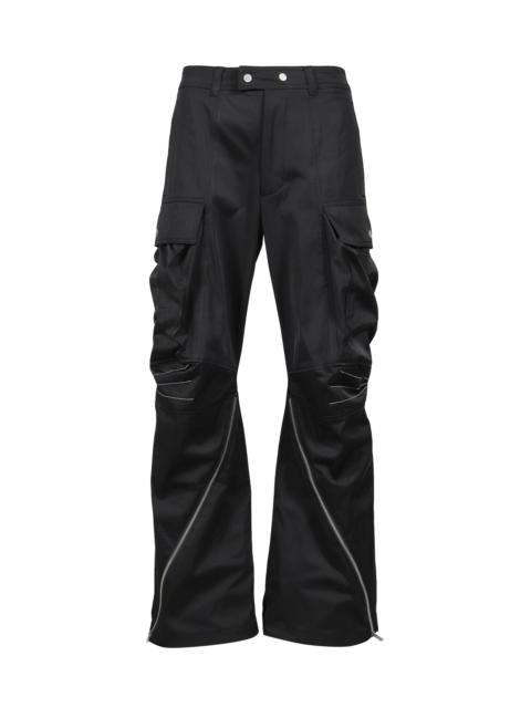 ARTICULATED KNEE DART CARGO TROUSERS / BLK