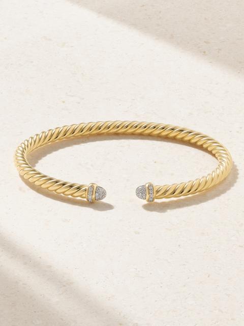 Cablespira Flex 18-karat Gold And Diamond Cuff