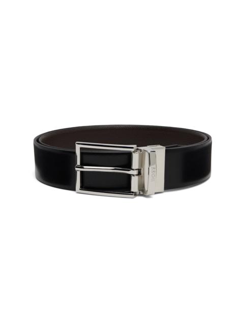 Black Leather Reversible Belt