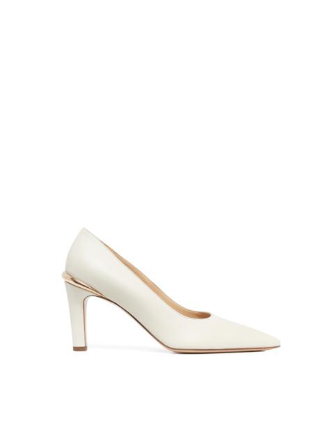 Edwina High Heel Stiletto Pump in Ivory Nappa Leather