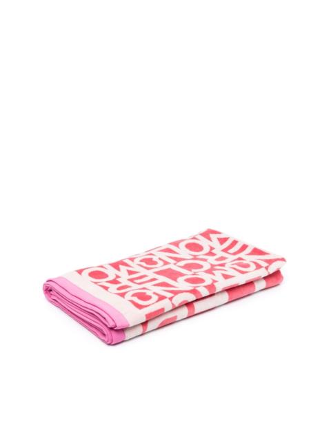 logo-print cotton towel