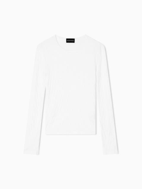 CHECK-EFFECT KNIT FRONT AND BACK VISCOSE JUMPER