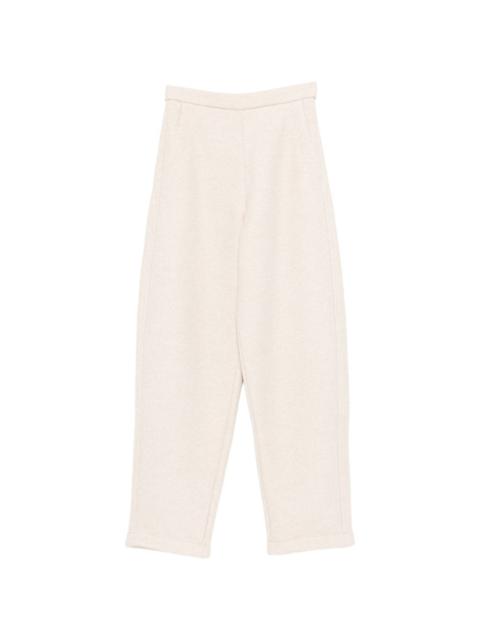textured elasticated-waist trousers