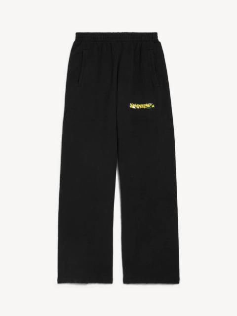 Men's Messy Spray Baggy Sweatpants in Black