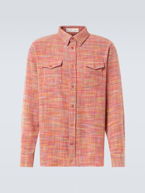 Flower space-dyed cashmere shirt