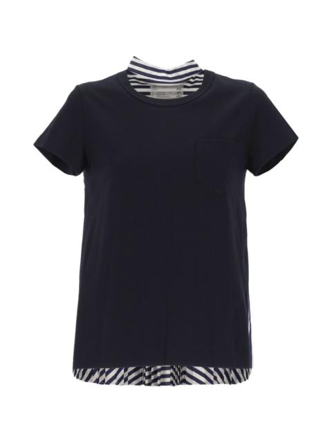 striped pleated T-shirt