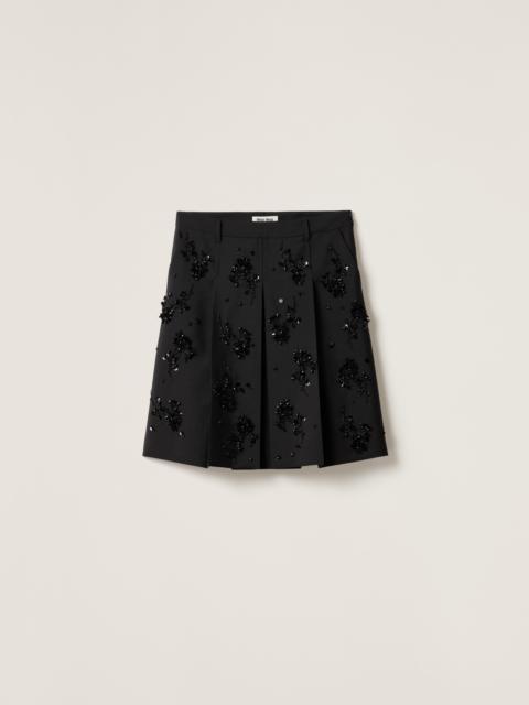 Embroidered kid mohair skirt