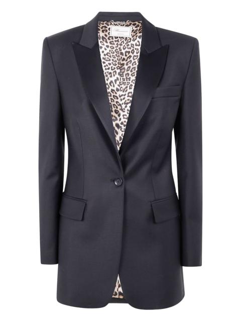 satin single-breasted blazer