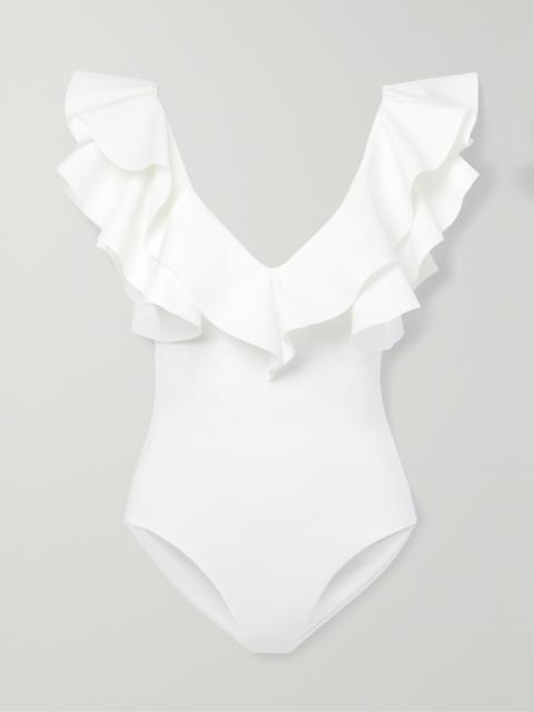 + Net Sustain Santa Ruffled Swimsuit