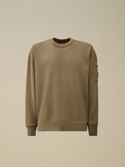 Brushed and Emerized Diagonal Fleece Boxy Crewneck Sweatshirt