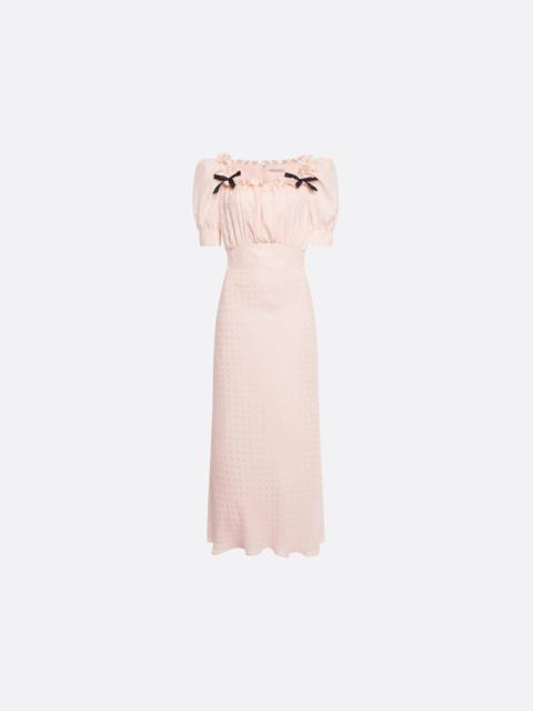SILK JACQUARD DRESS WITH SQUARE NECKLINE