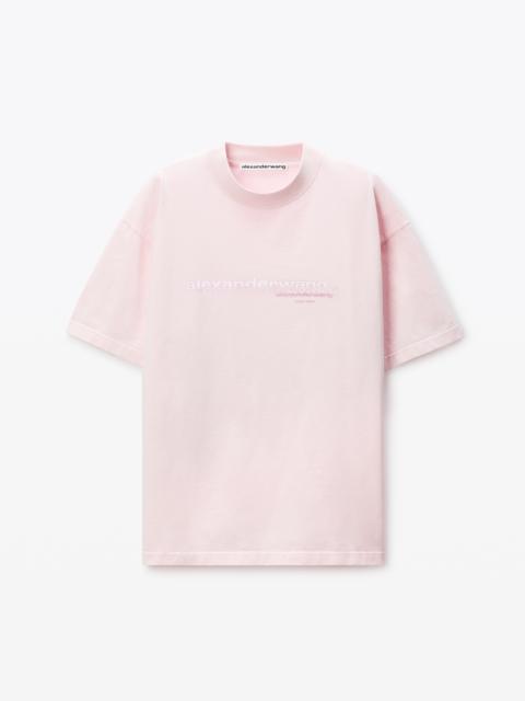 Pink Cotton Oversized Logo Tee