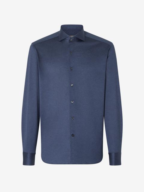 Avio blue jersey cotton shirt
