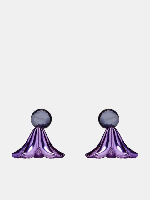 Dangling Puffy Flower Earrings