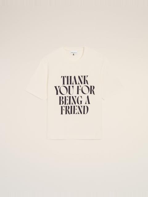WHITE COTTON SIGNATURE PRINT T-SHIRT