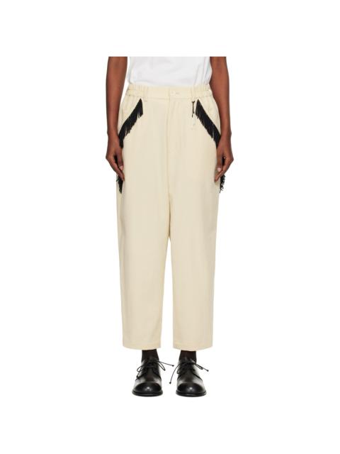 Beige Fringe Trousers