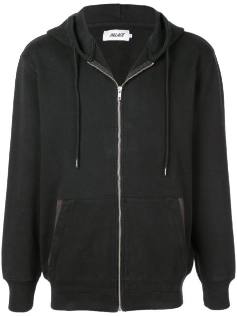 zipped logo hoodie