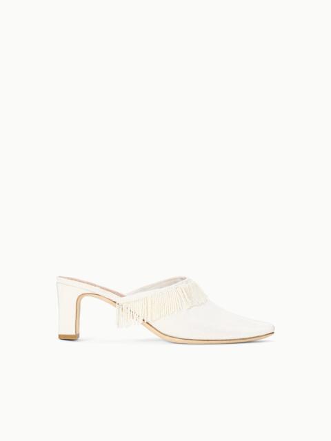 STAUD JOANNA KITTEN HEEL MULE IVORY