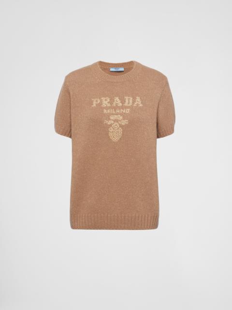 Wool, cashmere and lamé crew-neck sweater