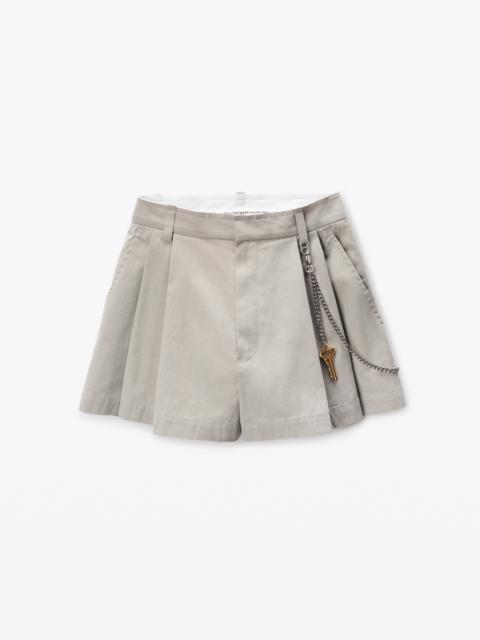 Grey Cotton-Blend Shorts