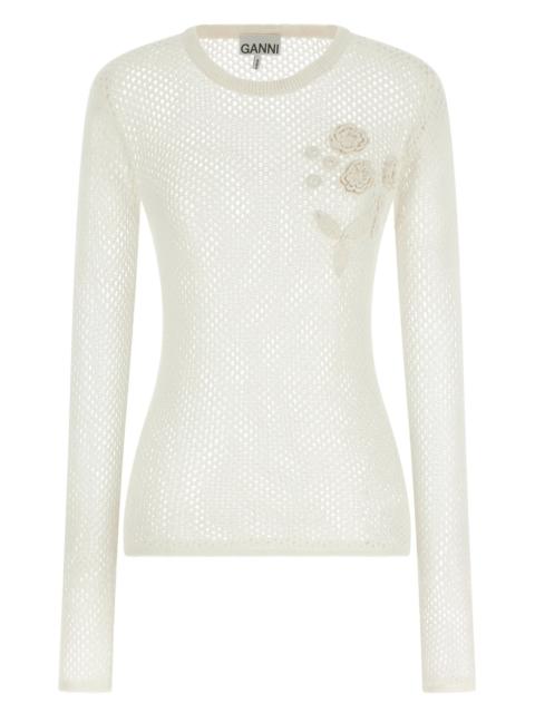 Pointelle cotton sweater