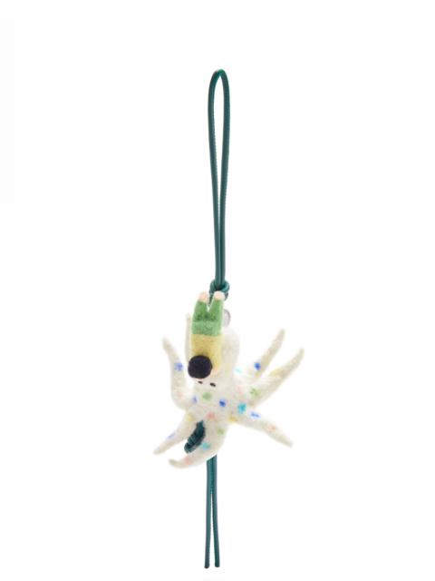 Kid with Octopus charm in felt and calfskin