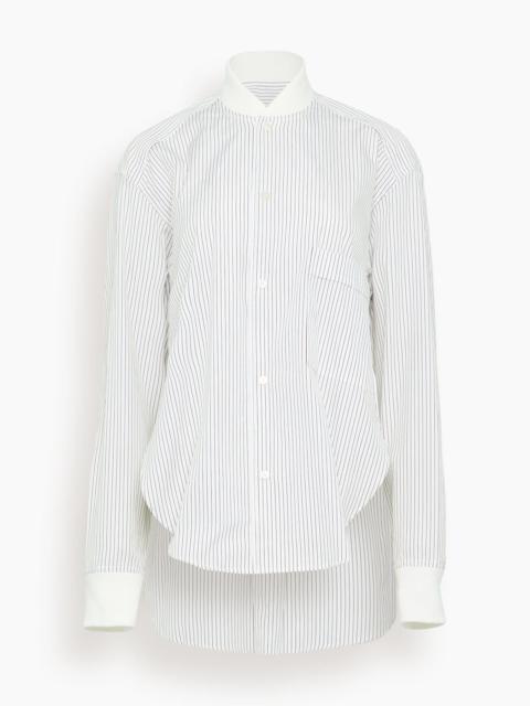 Long Sleeve Shirt in Brown/White Stripe