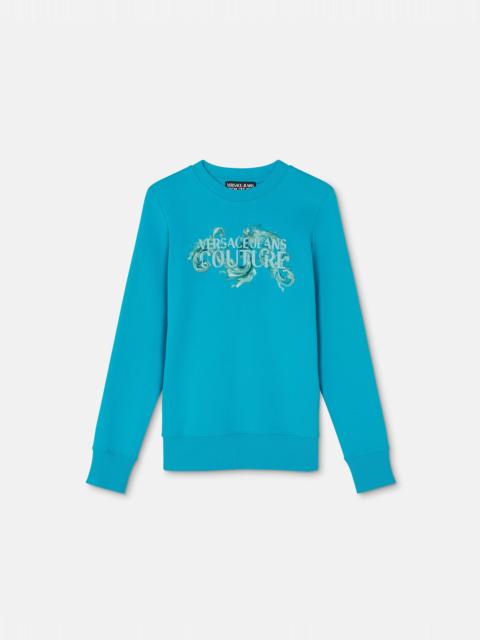 Printed Embellished Cotton-Jersey Sweatshirt