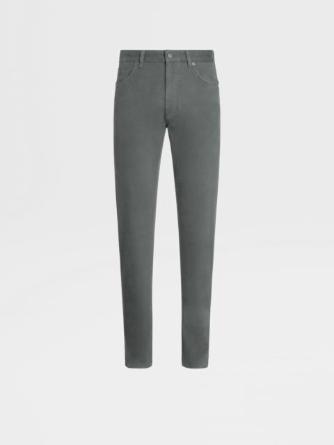 LIGHT GREY STRETCH COTTON ROCCIA JEANS