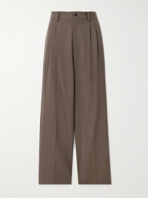 Pleated Wool-twill Wide-leg Pants