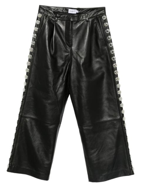 leather straight-leg trousers