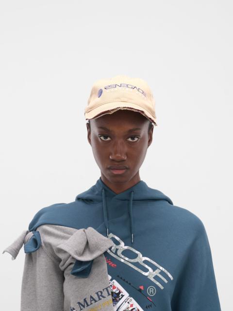 Beige Distressed Roll-Back Cap