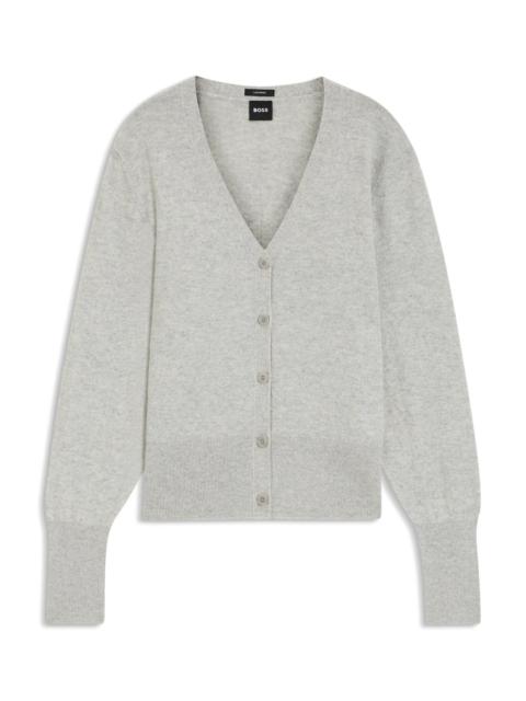 RIBBED-TRIM CARDIGAN IN CASHMERE