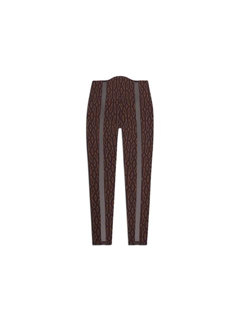 adidas Ivy Park Monogram Sheer Panel Tights Wild Brown/Night Red
