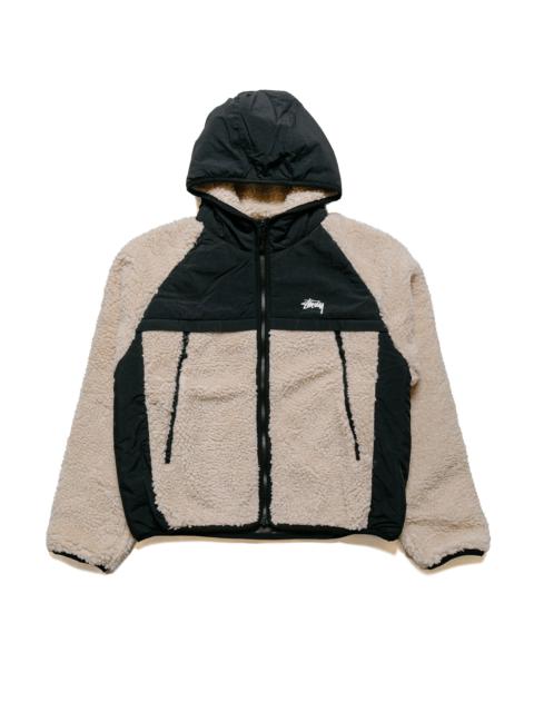 Stüssy Sherpa Paneled Hooded Jacket Beige