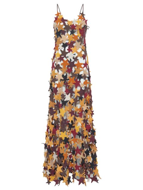 Yeshara Crochet Stars Maxi Slip Dress in Multi Cashmere