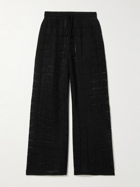 Pointelle-knit Wide-leg Pants
