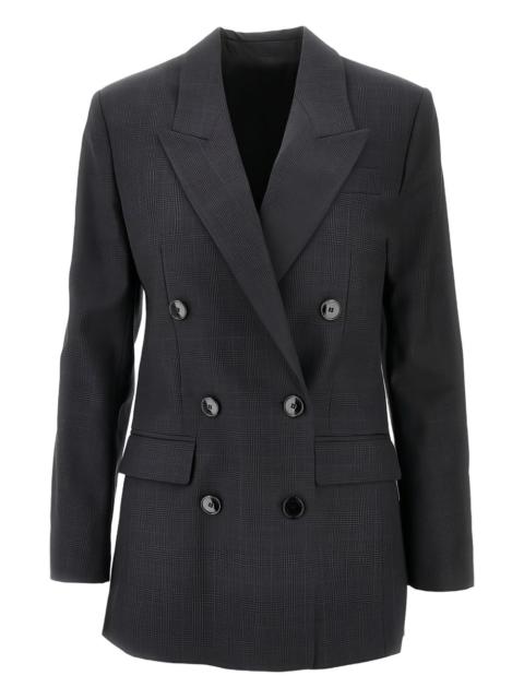 double-breasted checked jacket