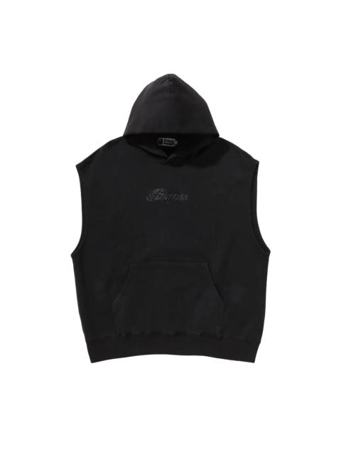 BAPE Garment Dyed Sleeveless Hoodie 'Black'