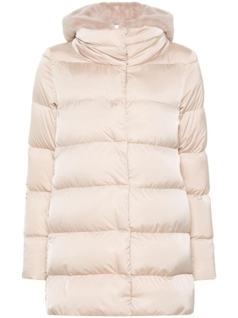 faux-fur quilted down jacket