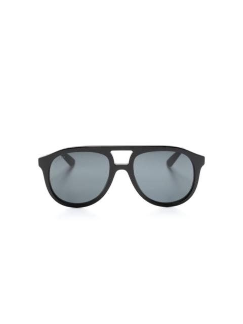 logo-plaque oversize-frame sunglasses