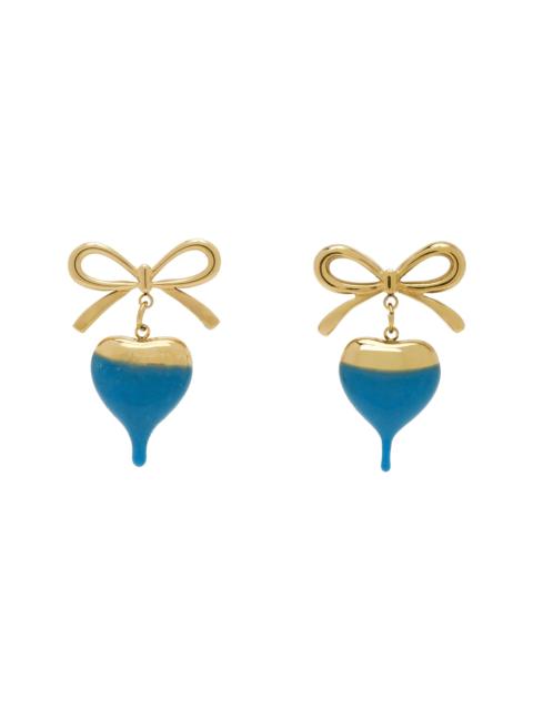 Dipped Bow Heart Earrings