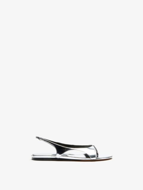 Slash Flat Thong Sandals in Mirrored Metallic