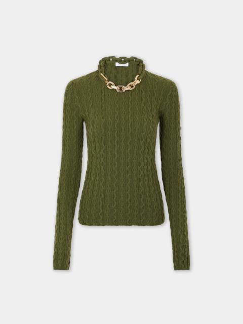 KHAKI SWEATER IN WOOL