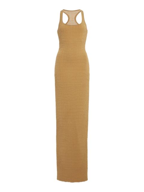 Scala Croc-Knit Maxi Tank Dress neutral