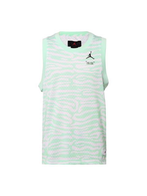 Air Jordan irregular texture Alphabet Printing Mesh Training Sports Vest Mint Green DM1825-379
